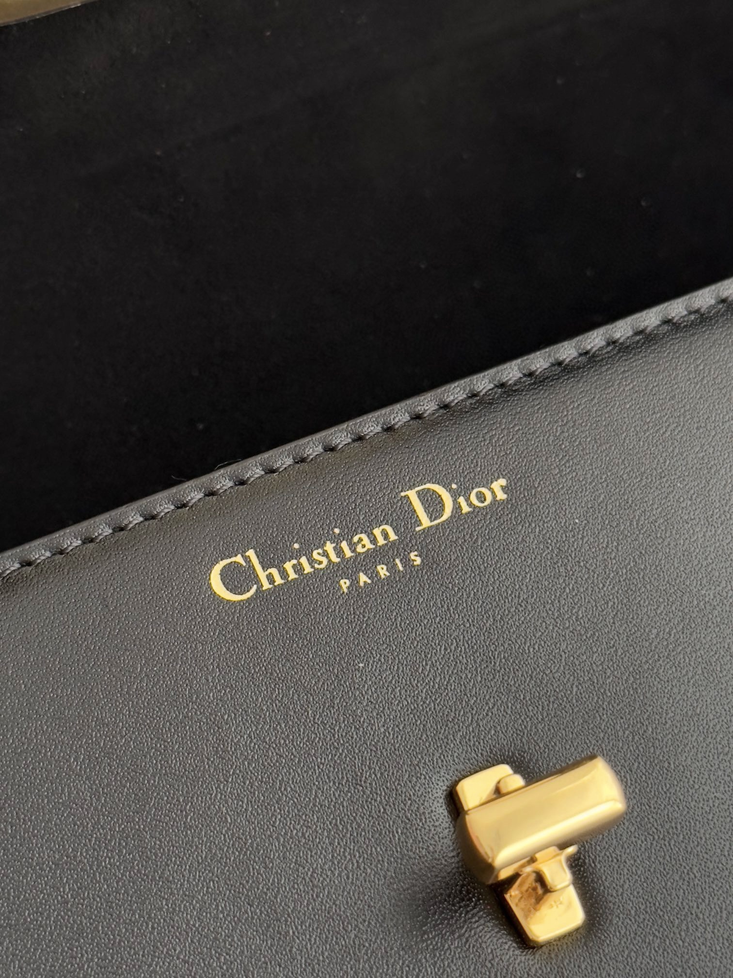 DIOR 30 Montaigne Avenue Bag Black Box Calfskin