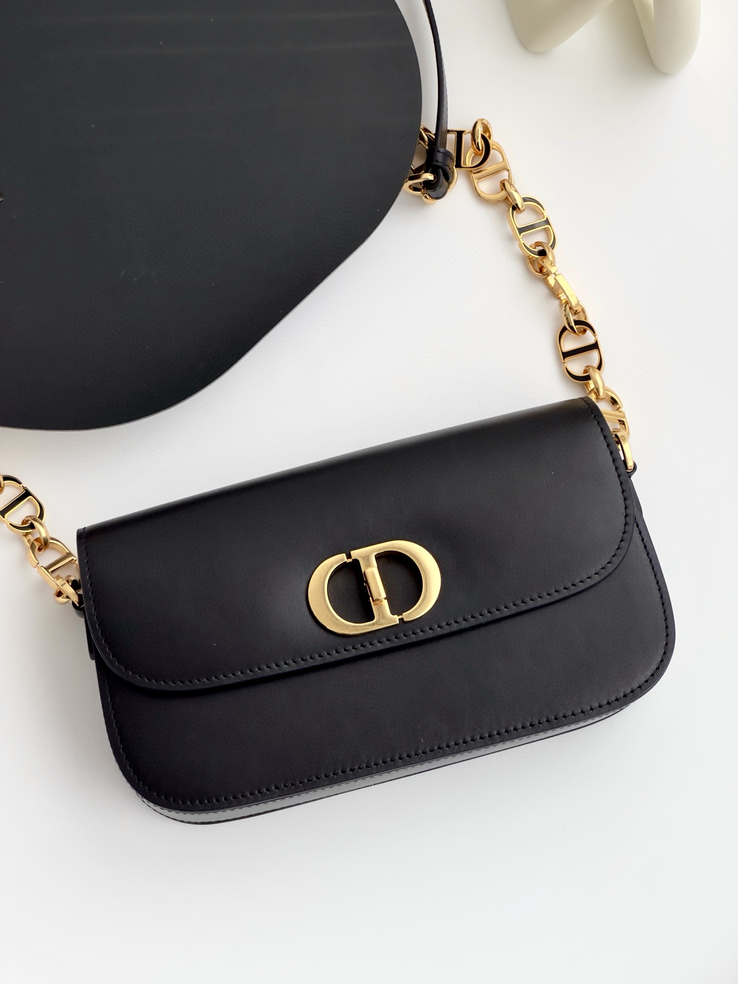 DIOR 30 Montaigne Avenue Bag Black Box Calfskin