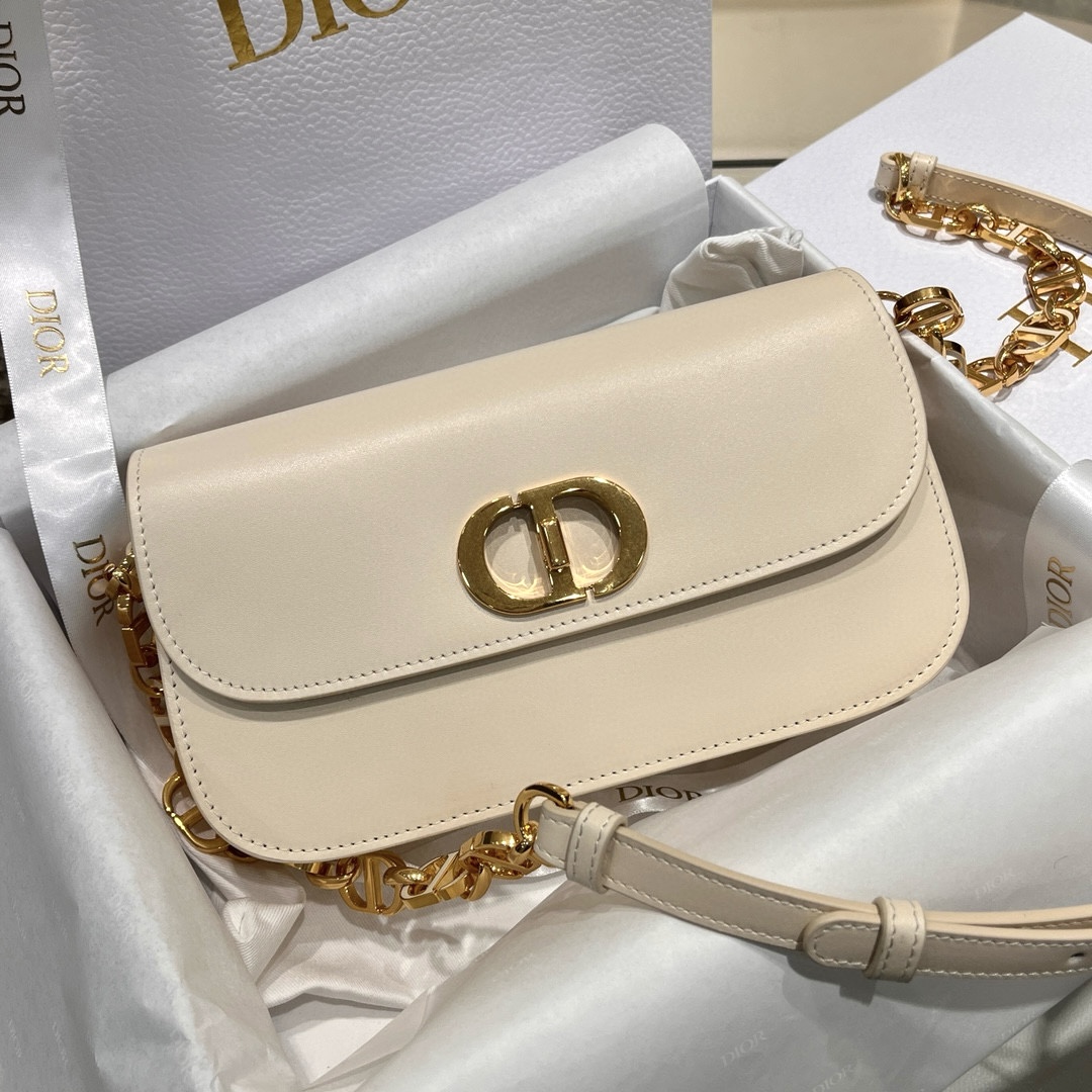 DIOR 30 Montaigne Avenue Bag Dusty Ivory Box Calfskin