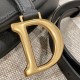 DIOR Saddle Bag with Strap Black Grained Calfskin