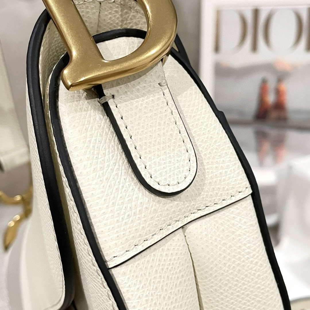 DIOR Saddle Bag with Strap Latte Grained Calfskin