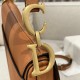 DIOR Saddle Bag with Strap Golden Saddle Grained Calfskin