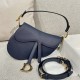 DIOR Saddle Bag with Strap Indigo Blue Grained Calfskin