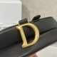 DIOR Mini Saddle Bag with Strap Black Grained Calfskin