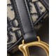 DIOR Mini Saddle Bag with Strap Blue Dior Oblique Jacquard