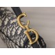 DIOR Mini Saddle Bag with Strap Blue Dior Oblique Jacquard