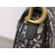 DIOR Mini Saddle Bag with Strap Blue Dior Oblique Jacquard