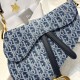 DIOR Saddle Bag with Strap Blue Denim Dior Oblique Jacquard