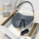 DIOR Saddle Bag with Strap Blue Denim Dior Oblique Jacquard