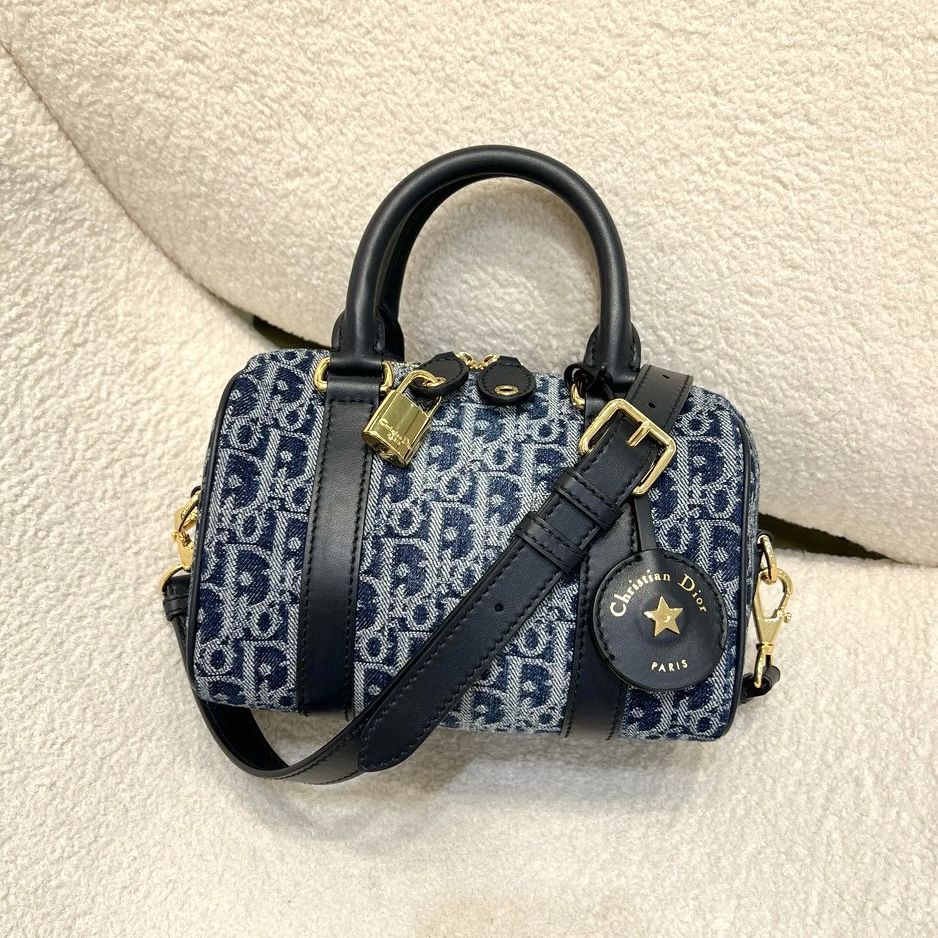 DIOR Groove 20 Bag Blue Denim Dior Oblique Jacquard