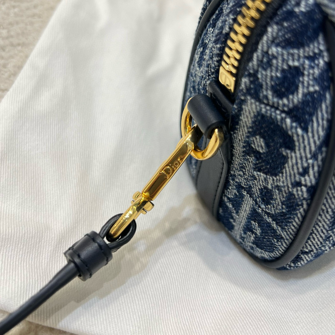 DIOR Groove 17 Nano Bag Blue Denim Dior Oblique Jacquard