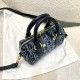 DIOR Groove 17 Nano Bag Blue Denim Dior Oblique Jacquard