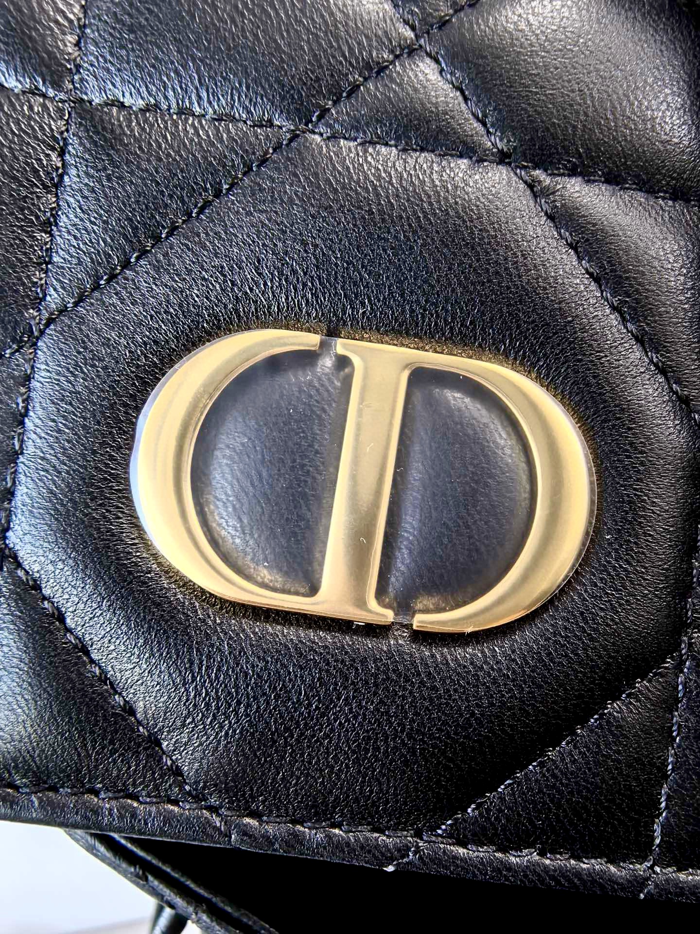 DIOR Medium Dior Caro Backpack Black Macrocannage Lambskin