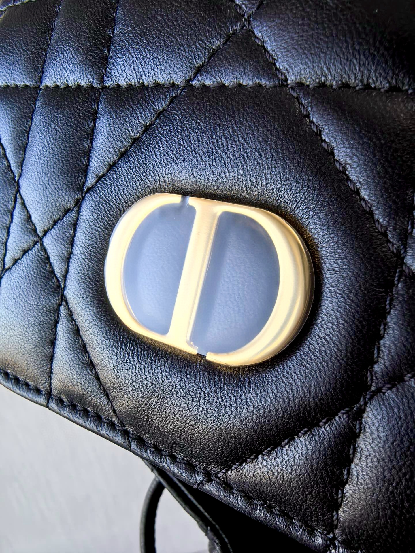 DIOR Medium Dior Caro Backpack Black Macrocannage Lambskin