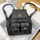 DIOR Medium Dior Caro Backpack Black Macrocannage Lambskin