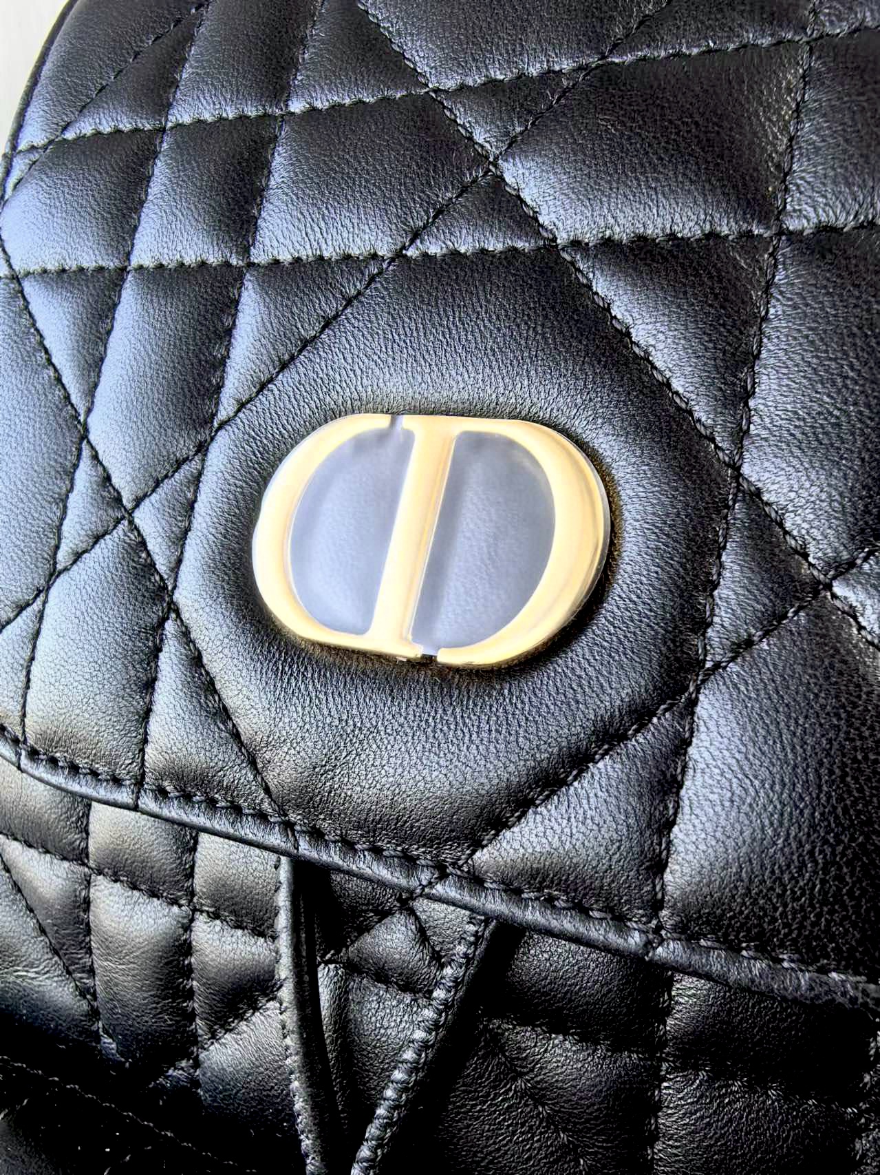 DIOR Medium Dior Caro Backpack Black Macrocannage Lambskin