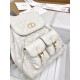 DIOR Medium Dior Caro Backpack Latte Macrocannage Lambskin