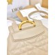 DIOR Medium Dior Caro Backpack Powder Beige Macrocannage Lambskin