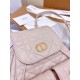 DIOR Medium Dior Caro Backpack Powder Pink Macrocannage Lambskin