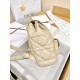 DIOR Medium Dior Caro Backpack Powder Beige Macrocannage Lambskin