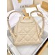 DIOR Medium Dior Caro Backpack Powder Beige Macrocannage Lambskin