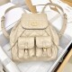 DIOR Medium Dior Caro Backpack Powder Beige Macrocannage Lambskin