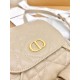 DIOR Medium Dior Caro Backpack Powder Beige Macrocannage Lambskin