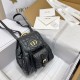 DIOR Small Dior Caro Backpack Black Macrocannage Lambskin