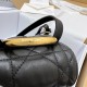 DIOR Small Dior Caro Backpack Black Macrocannage Lambskin