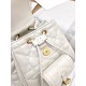 DIOR Small Dior Caro Backpack Latte Macrocannage Lambskin