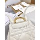 DIOR Small Dior Caro Backpack Latte Macrocannage Lambskin