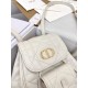 DIOR Small Dior Caro Backpack Latte Macrocannage Lambskin