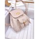 DIOR Small Dior Caro Backpack Powder Pink Macrocannage Lambskin