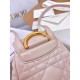 DIOR Small Dior Caro Backpack Powder Pink Macrocannage Lambskin