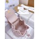 DIOR Small Dior Caro Backpack Powder Pink Macrocannage Lambskin