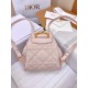 DIOR Small Dior Caro Backpack Powder Pink Macrocannage Lambskin