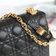 DIOR Large Dior Caro Bag Black Supple Cannage Calfskin