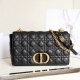 DIOR Large Dior Caro Bag Black Supple Cannage Calfskin