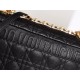 DIOR Medium Dior Caro Bag Black Cannage Supple Calfskin and Lambskin