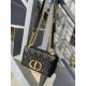 DIOR Small Dior Caro Bag Black Supple Cannage Calfskin