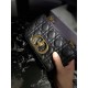 DIOR Small Dior Caro Bag Black Supple Cannage Calfskin