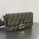 FENDI Baguette Brown FF jacquard fabric bag 