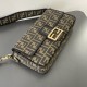 FENDI Baguette Brown FF jacquard fabric bag 