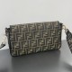 FENDI Baguette Brown FF jacquard fabric bag 