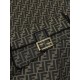 FENDI Baguette Brown FF jacquard fabric bag 