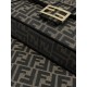 FENDI Baguette Brown FF jacquard fabric bag 