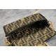 FENDI Baguette Mini Brown FF jacquard fabric bag