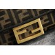 FENDI Baguette Mini Brown FF jacquard fabric bag