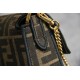 FENDI Baguette Mini Brown FF jacquard fabric bag