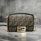 FENDI Baguette Mini Brown FF jacquard fabric bag